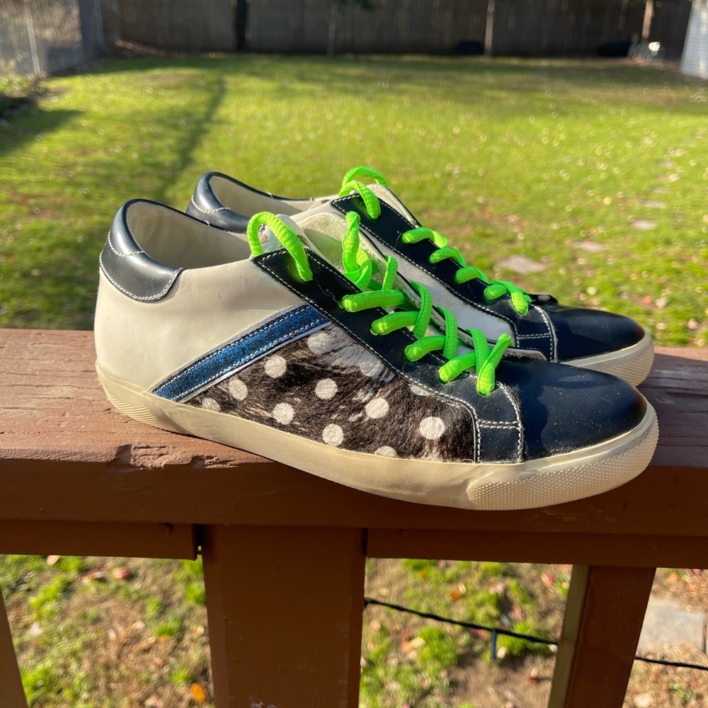 Rare Leather Crown Sneaker shoes size 39 8.5 made in Italy Original $360+